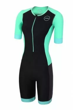 Zone3 Aquaflo Plus Korte Mouw Trisuit Zwart/mint Dames