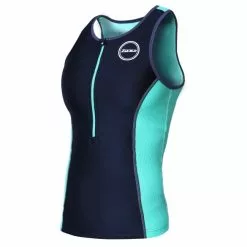 Zone3 Aquaflo Plus Tri Top Zwart/mintgroen Dames