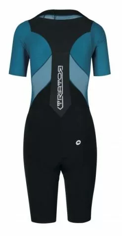 Assos Trisuit Triator SS Speedsuit Korte Mouwen Blauw Dames -Goedkope Sport Glans Winkel assos trisuit dames triator ss endurance speedsuit wom adamant blue 12112242g 04
