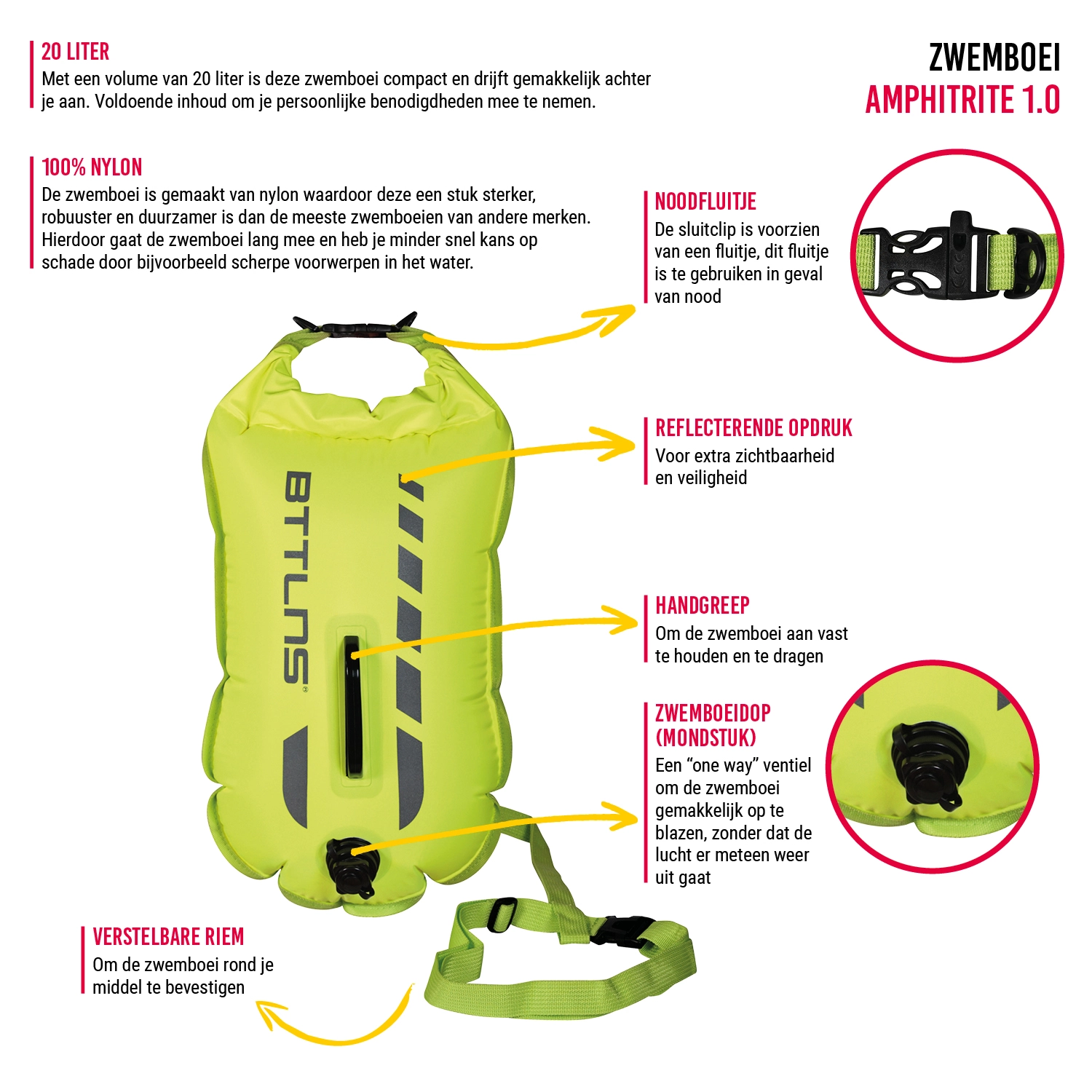 BTTLNS Amphitrite 1.0 Saferswimmer Zwemboei 20 Liter Groen 4 BTTLNS Amphitrite 1.0 Saferswimmer Zwemboei 20 Liter Groen - Afbeelding 2
