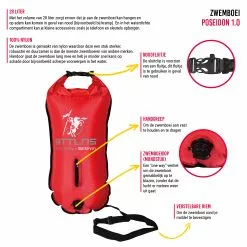 BTTLNS Saferswimmer Zwemboei 28 Liter Poseidon 1.0 Rood -Goedkope Sport Glans Winkel bttlns buoys highlights poseidon 10 red nl