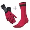 BTTLNS Neopreen Zwemsokken En Zwemhandschoenen Voordeelset Rood -Goedkope Sport Glans Winkel bttlns neoprene accessories combi set 2 red low