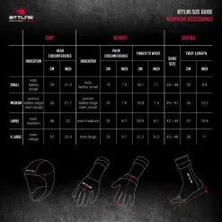 BTTLNS Neopreen Thermal Accessoires Bundel Zilver -Goedkope Sport Glans Winkel bttlns size guide neoprene cap gloves socks 1