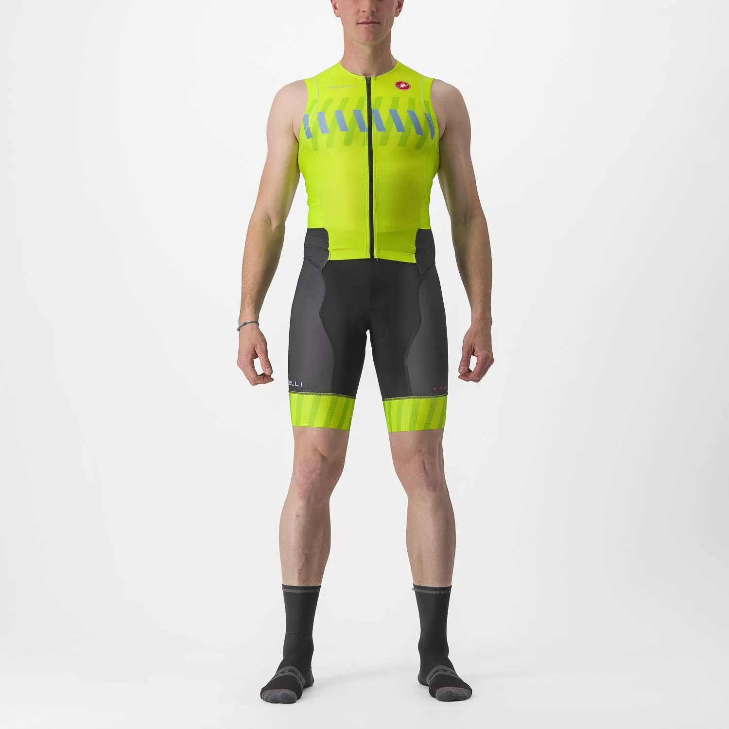 Castelli Free Sanremo 2 Trisuit Mouwloos Groen/geel Heren 3 Castelli Free Sanremo 2 Trisuit Mouwloos Groen/geel Heren