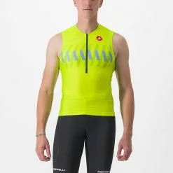 Castelli Free Tri 2 Mouwloos Top Groen/geel Heren