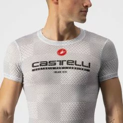 Castelli Pro Mesh BL Korte Mouw Ondershirt Zilvergrijs Heren -Goedkope Sport Glans Winkel castelli pro mesh zilvergrijs ss 22034 870 03