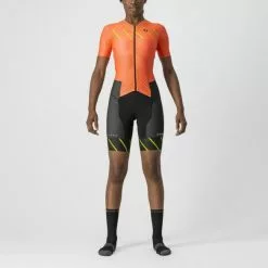Castelli Free Sanremo 2 W Trisuit Korte Mouwen Oranje Dames