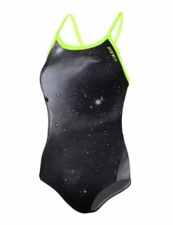 Zone3 Cosmic Bound Back Badpak Zwart/geel Dames