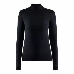 Craft Core Dry Active Comfort Shirt Lange Mouw Half Zip Zwart Dames