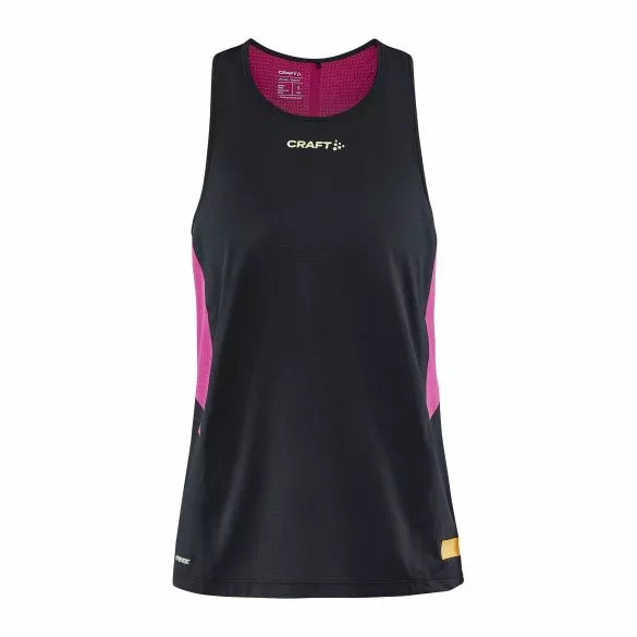 Craft PRO Hypervent Singlet Shirt Mouwloos Zwart/roze Dames 3 Craft PRO Hypervent Singlet Shirt Mouwloos Zwart/roze Dames