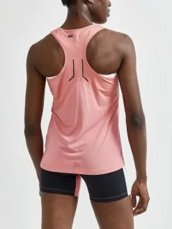 Craft PRO Hypervent Singlet Shirt Mouwloos Roze Dames -Goedkope Sport Glans Winkel craft singlet mouwloos dames roze 02