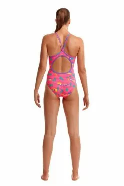 Funkita Pinky Palm Diamond Back Badpak Dames -Goedkope Sport Glans Winkel funkita re train dames diamond back fks033l pinky palm 006