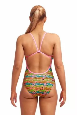 Funkita Lying Cheet Single Strap Badpak Dames -Goedkope Sport Glans Winkel funkita zwemkleding dames single strap fks030l lying cheet 005