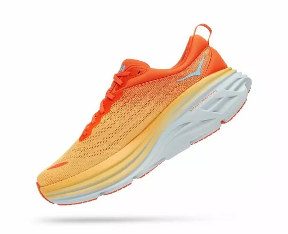 Hoka One One Hoka Bondi 8 Hardloopschoenen Rood/geel Heren 4 Hoka One One Hoka Bondi 8 Hardloopschoenen Rood/geel Heren - Afbeelding 2