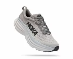 Hoka One One Hoka Bondi 8 Wide Hardloopschoenen Grijs Heren