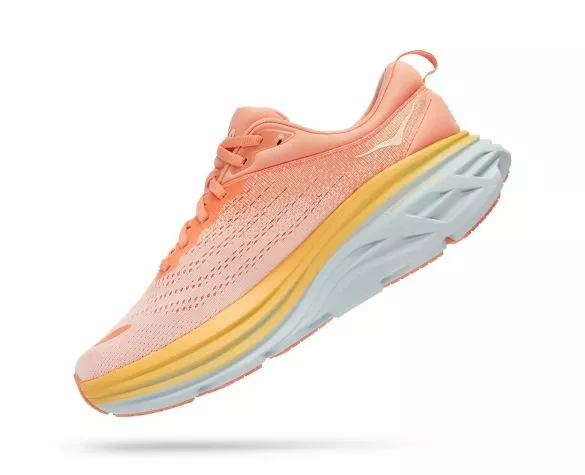 Hoka One One Hoka Bondi 8 Hardloopschoenen Zalm Roze Dames 4 Hoka One One Hoka Bondi 8 Hardloopschoenen Zalm Roze Dames - Afbeelding 2