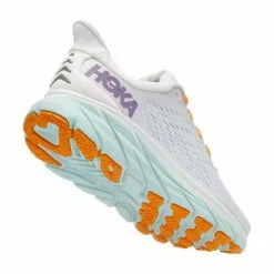 Hoka One One Clifton 8 Hardloopschoenen Grijs/oranje Dames -Goedkope Sport Glans Winkel hoka dames 1119394 bdbw 003