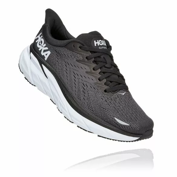Hoka One One Clifton 8 Hardloopschoenen Zwart/wit Dames 4 Hoka One One Clifton 8 Hardloopschoenen Zwart/wit Dames - Afbeelding 2