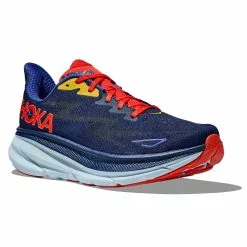 Hoka One One Hoka Clifton 9 Hardloopschoenen Blauw/rood Heren -Goedkope Sport Glans Winkel hoka hardloopschoenen 1127895 bbdgb 006