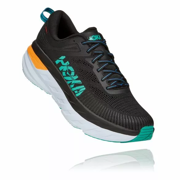 Hoka One One Bondi 7 Hardloopschoenen Zwart/wit Heren 4 Hoka One One Bondi 7 Hardloopschoenen Zwart/wit Heren - Afbeelding 2