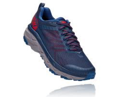 Hoka One One Challenger ATR 5 Hardloopschoenen Blauw/rood -Goedkope Sport Glans Winkel hoka one challanger heren hardloopschoen blauw rood
