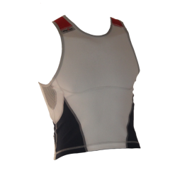 Ironman Tri Top Mouwloos New Olympic Wit/blauw Heren