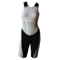 Ironman Trisuit Back Zip Mouwloos Extreme Suit Wit/grijs Dames