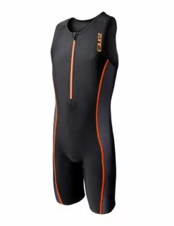 Zone3 Adventure Mouwloos Kinder Trisuit Zwart/oranje