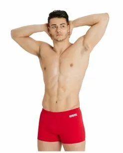 Arena Team Swim Short Rood Heren -Goedkope Sport Glans Winkel m team swim short solid red white 2