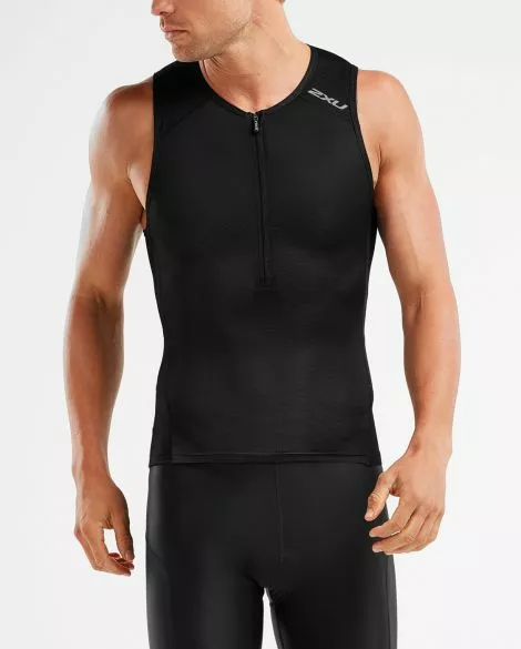 2XU Perform Mouwloos Tri Top Zwart Heren 4 2XU Perform Mouwloos Tri Top Zwart Heren - Afbeelding 2