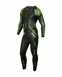 2XU Propel Pro Lange Mouw Wetsuit Zwart/groen Heren