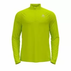 Odlo Essential Ceramiwarm (zip) Hardloopshirt Lange Mouw Geel Heren