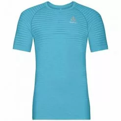 Odlo Essential Seamless Hardloopshirt Korte Mouw Blauw Heren