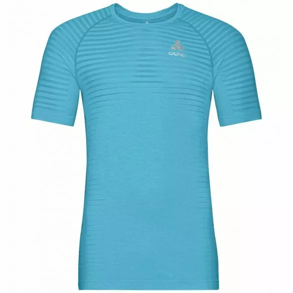 Odlo Essential Seamless Hardloopshirt Korte Mouw Blauw Heren 3 Odlo Essential Seamless Hardloopshirt Korte Mouw Blauw Heren