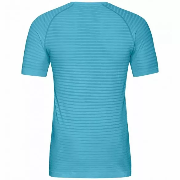 Odlo Essential Seamless Hardloopshirt Korte Mouw Blauw Heren 4 Odlo Essential Seamless Hardloopshirt Korte Mouw Blauw Heren - Afbeelding 2