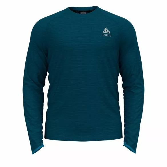 Odlo Run Easy Warm Millennium Element Hardloopshirt Lange Mouw Blauw Heren 3 Odlo Run Easy Warm Millennium Element Hardloopshirt Lange Mouw Blauw Heren