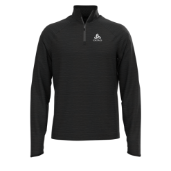 Odlo Run Easy Warm (zip) Millennium Element Hardloopshirt Lange Mouw Zwart Heren