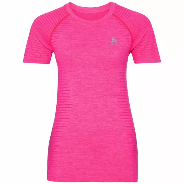 Odlo Essential Seamless Hardloopshirt Korte Mouw Roze Dames 3 Odlo Essential Seamless Hardloopshirt Korte Mouw Roze Dames