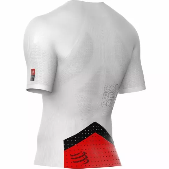 Compressport Postural Aero Korte Mouw Compressie Tri Top Wit Heren 4 Compressport Postural Aero Korte Mouw Compressie Tri Top Wit Heren - Afbeelding 2