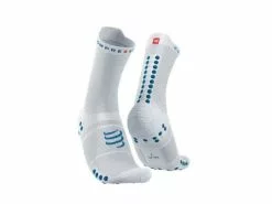 Compressport Pro Racing V4.0 High Cut Hardloopsokken Wit/blauw