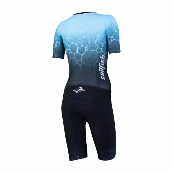Sailfish Aerosuit Perform Trisuit Korte Mouw Blauw Dames 4 Sailfish Aerosuit Perform Trisuit Korte Mouw Blauw Dames - Afbeelding 2