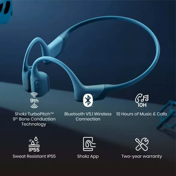 Shokz OpenRun Pro Hoofdtelefoon Blauw 6 Shokz OpenRun Pro Hoofdtelefoon Blauw - Afbeelding 4