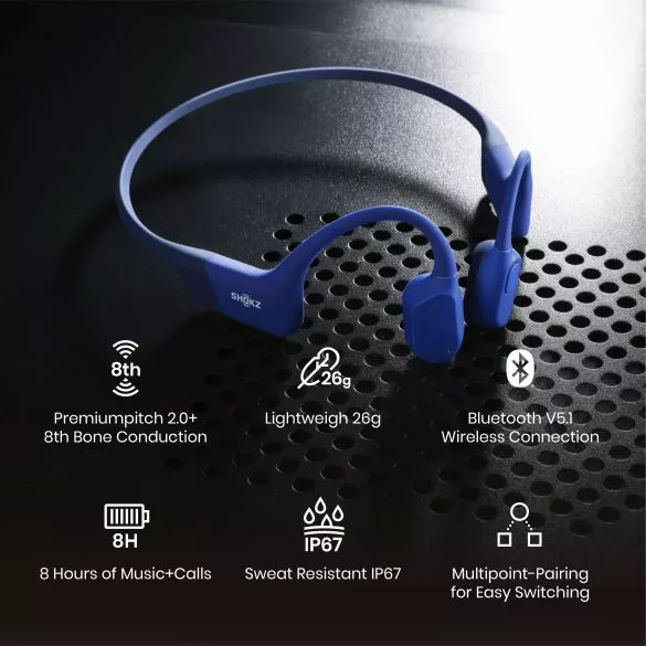 Shokz OpenRun Hoofdtelefoon Blauw 6 Shokz OpenRun Hoofdtelefoon Blauw - Afbeelding 4