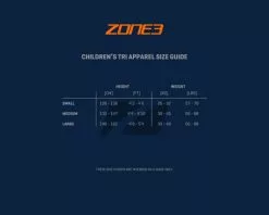 Zone3 Adventure Mouwloos Kinder Trisuit Zwart/oranje -Goedkope Sport Glans Winkel sizing guides childrens tri apparel