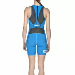 Arena ST Rear Zip Mouwloos Trisuit Blauw Dames -Goedkope Sport Glans Winkel st rear zip trisuit w 3