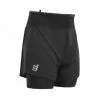 Compressport Trail 2-in-1 Compressie Short Zwart Heren -Goedkope Sport Glans Winkel trail shorts 2in1 01