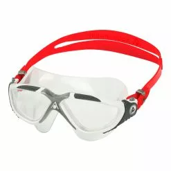 Aqua Sphere Vista Transparante Lens Zwembril Wit/rood -Goedkope Sport Glans Winkel vista ms5600915lc white red lc 01 left