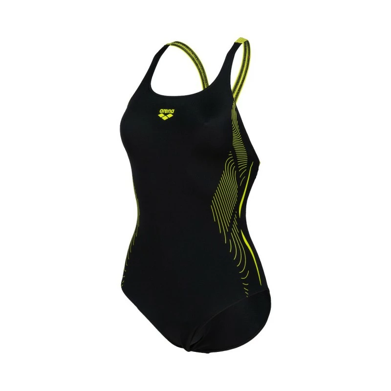 Arena Swim Pro Back Badpak Zwart/groen Dames 3 Arena Swim Pro Back Badpak Zwart/groen Dames