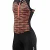 2XU Active Mouwloos Trisuit Zwart/oranje Dames