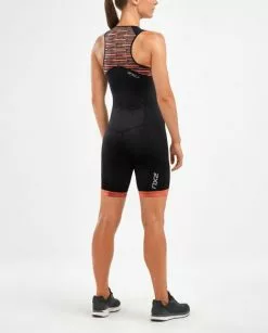 2XU Active Mouwloos Trisuit Zwart/oranje Dames -Goedkope Sport Glans Winkel wt5546d blk shb 001